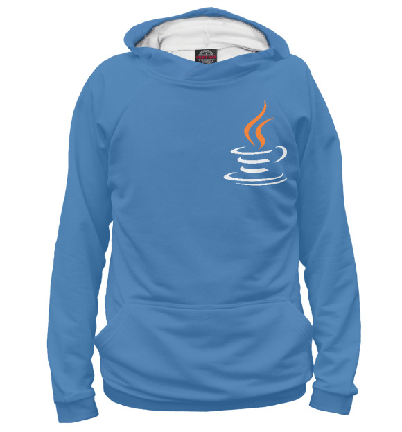 Женское худи с изображением Java Logo цвета Белый