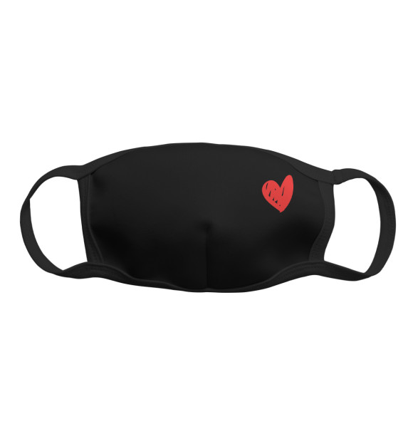 Маска тканевая с изображением Сердечко цвета Белый