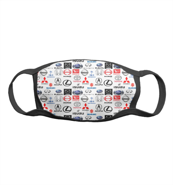 Маска тканевая с изображением Логотипы авто цвета Белый