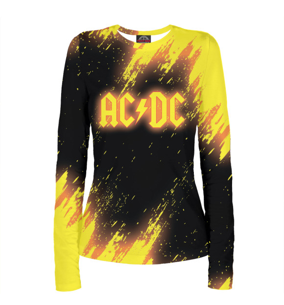 Женский лонгслив с изображением AC/DC цвета Белый