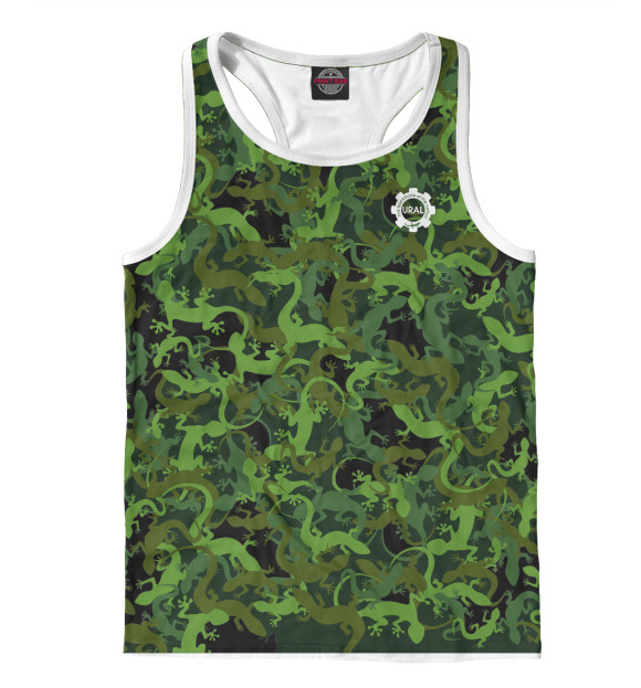 Мужская майка-борцовка с притом Урал – опорный край державы цвета Белый Мужская майка-борцовка с изображением Урал – опорный край державы цвета Белый