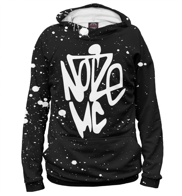 Женское худи с притом Noize MC цвета Белый Женское худи с изображением Noize MC цвета Белый