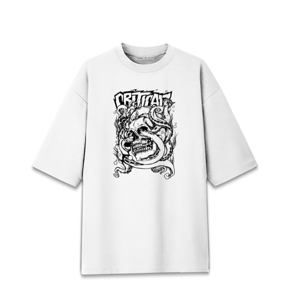 Мужская футболка оверсайз с изображением Criticalz цвета Белый