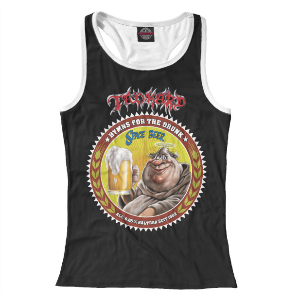 Женская майка-борцовка с изображением Tankard цвета Белый