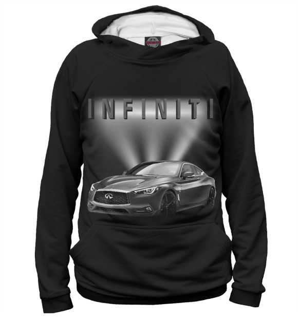 Мужское худи с изображением Infiniti цвета Белый