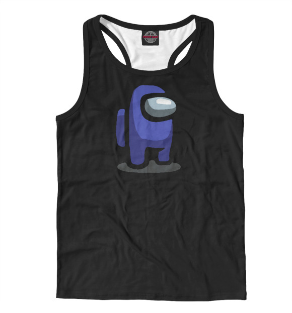 Мужская майка-борцовка с изображением Among Us синий цвета Белый