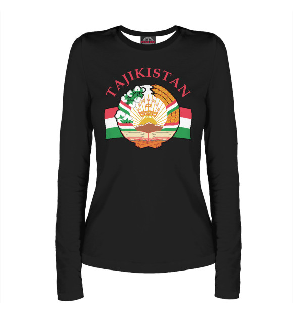 Женский лонгслив с изображением Tajikistan цвета Белый