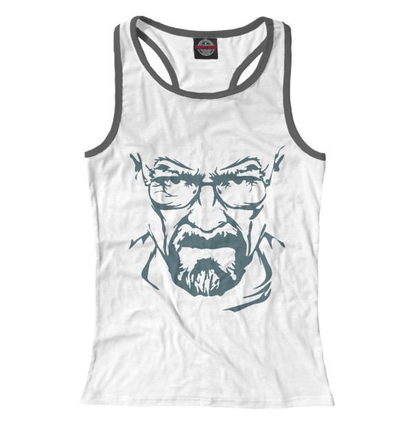 Женская майка-борцовка с изображением Heisenberg цвета Белый