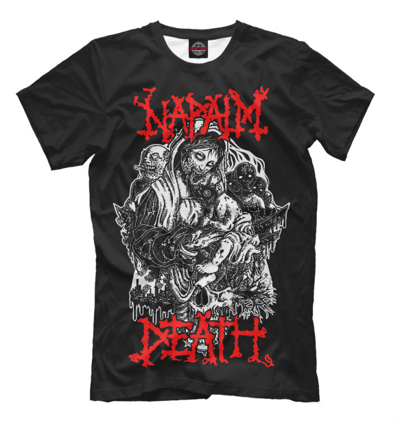 Мужская футболка с изображением Napalm Death цвета Белый