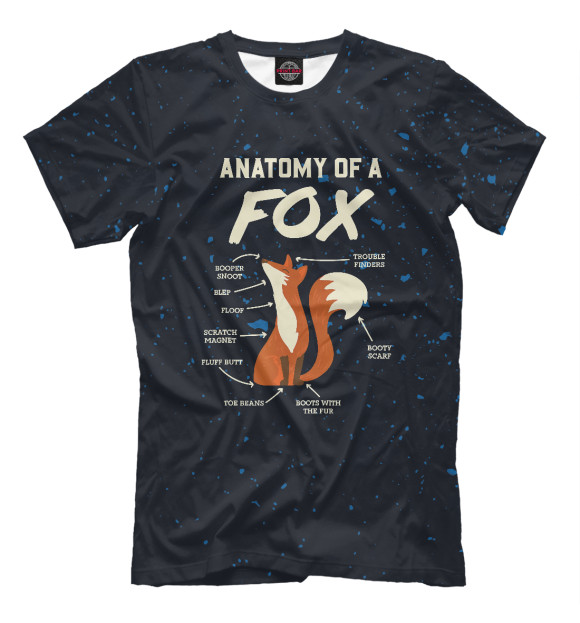 Футболка для мальчиков с изображением Anatomy Of A Fox цвета Белый