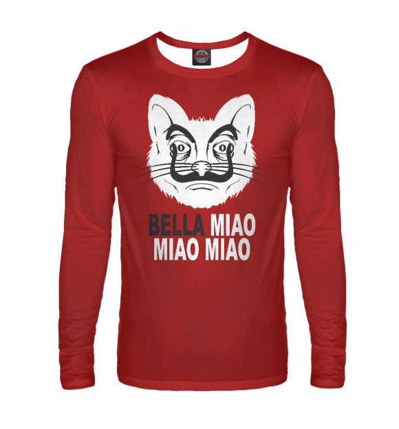 Мужской лонгслив с изображением Bella Miao цвета Белый