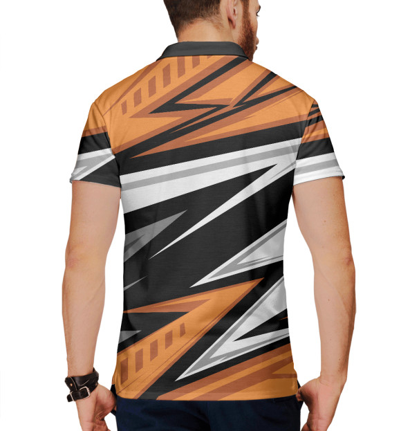 Мужское поло с изображением MAN цвета Белый