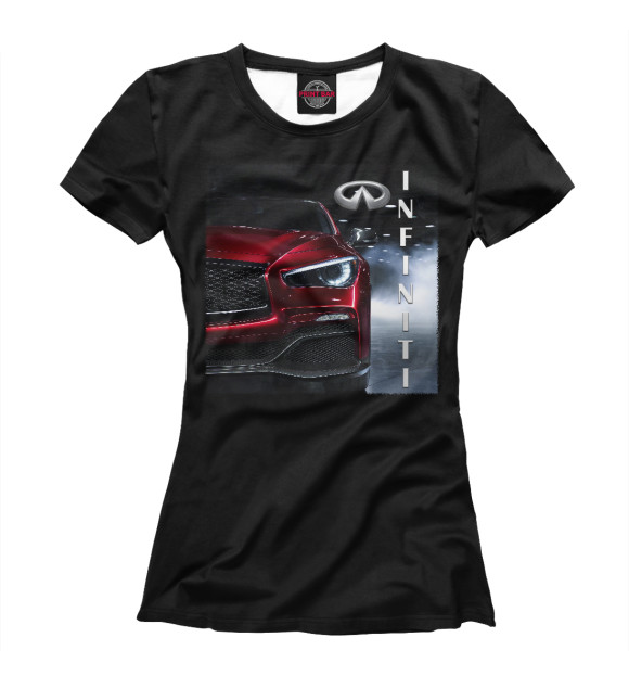 Футболка для девочек с изображением Infiniti red цвета Белый