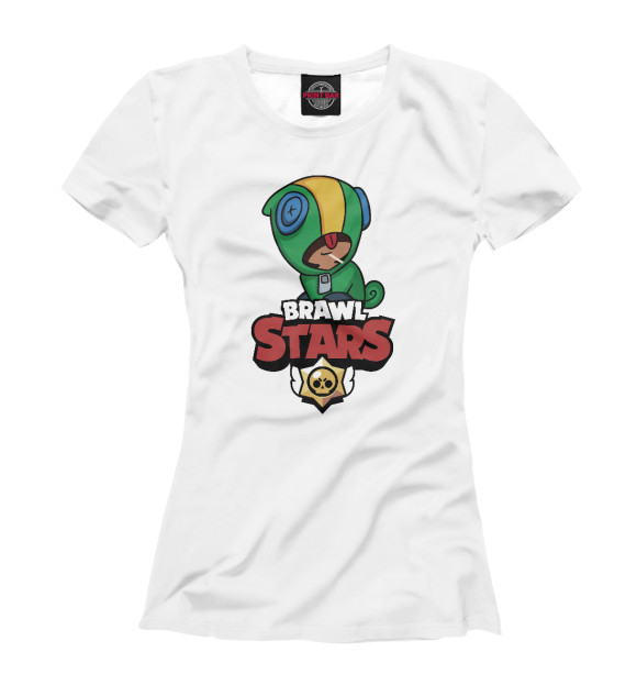 Женская футболка с изображением Brawl Stars - Leon цвета Белый