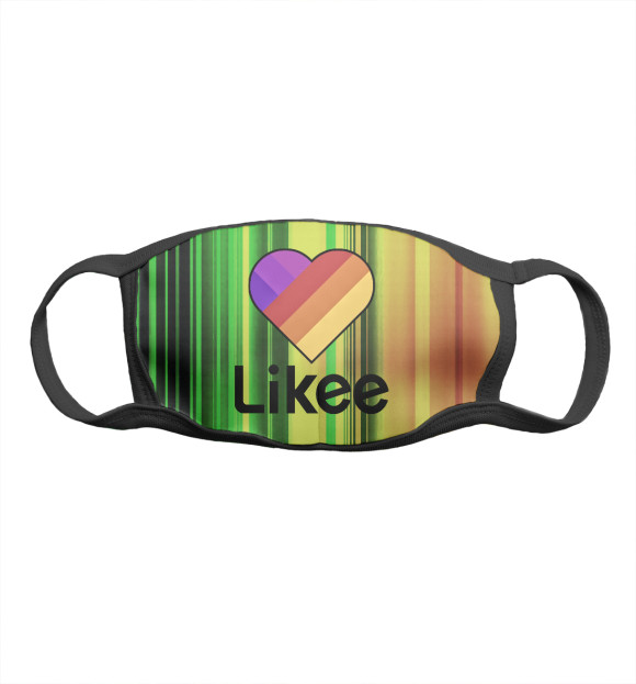 Маска тканевая с изображением Likee цвета Белый