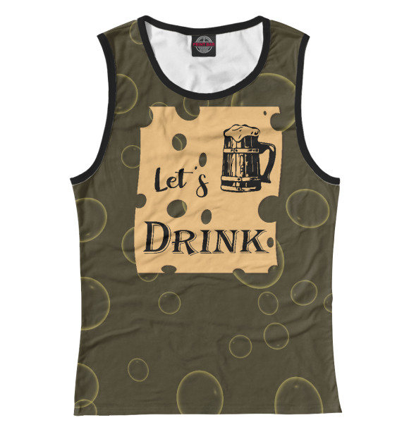 Майка для девочки с изображением Let's drink цвета Белый