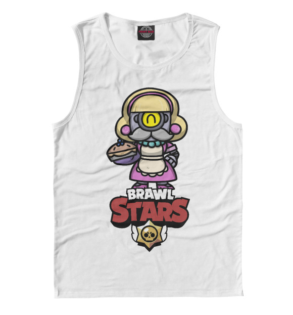Мужская майка с изображением Brawl Stars цвета Белый