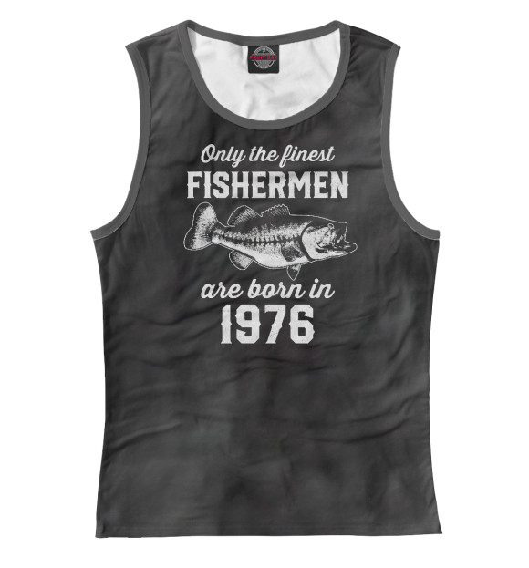 Майка для девочки с изображением Fishermen born in 1976 цвета Белый