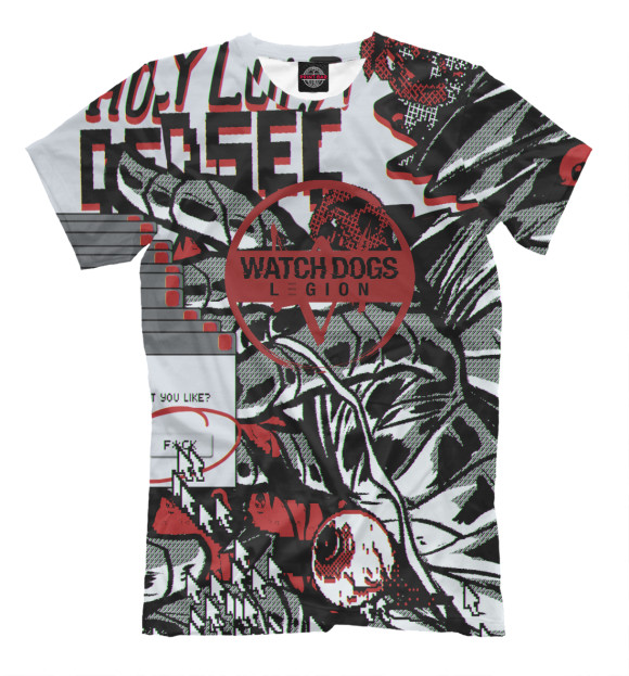 Футболка для мальчиков с притом Watch Dogs цвета Белый Футболка для мальчиков с изображением Watch Dogs цвета Белый