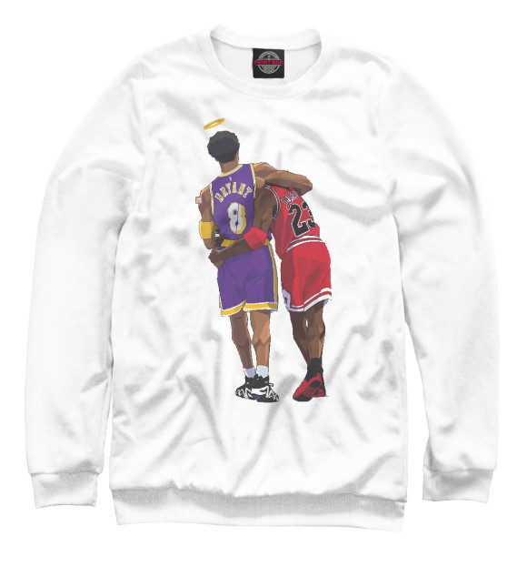 Свитшот для мальчиков с изображением Kobe & Michael цвета Белый