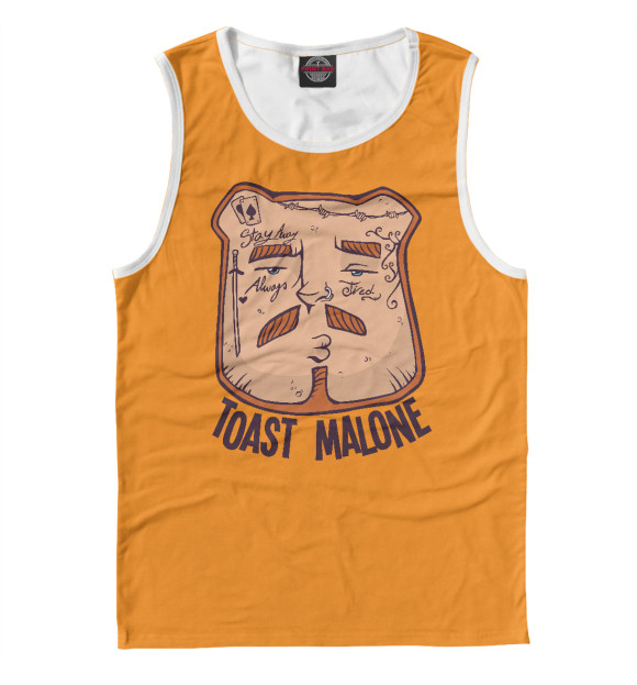 Мужская майка с изображением Toast Malone цвета Белый