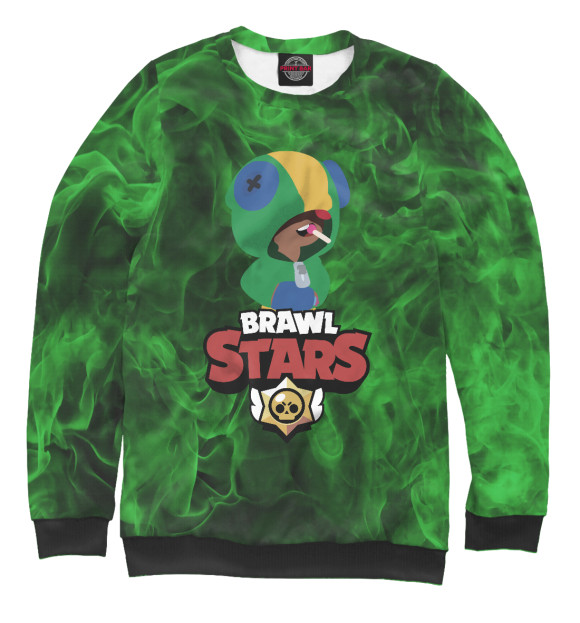 Свитшот для девочек с изображением Brawl Stars:Leon цвета Белый