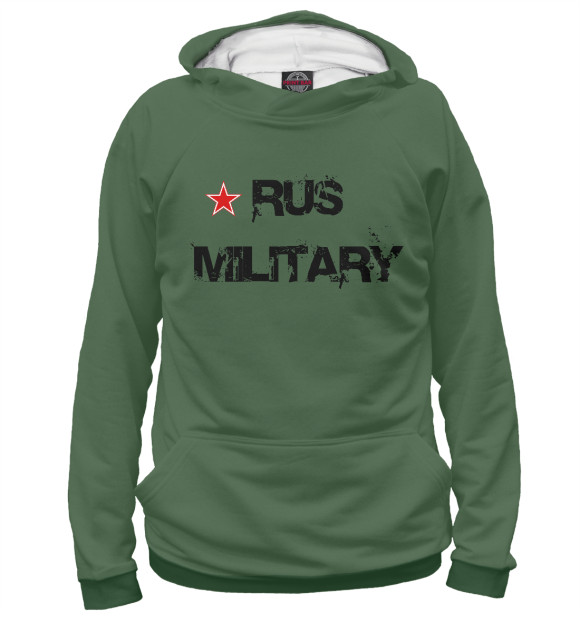 Худи для девочки с изображением Rus military цвета Белый