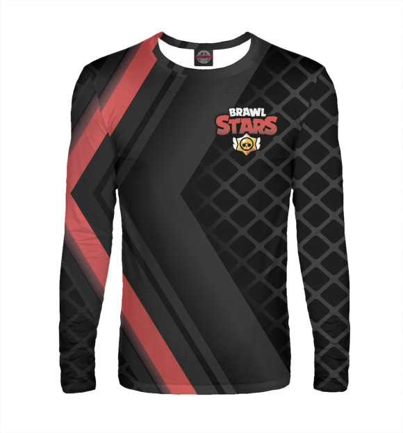 Мужской лонгслив с притом Brawl Stars цвета Белый Мужской лонгслив с изображением Brawl Stars цвета Белый