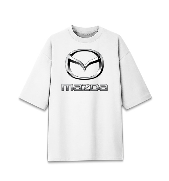 Мужская футболка оверсайз с изображением Mazda цвета Белый