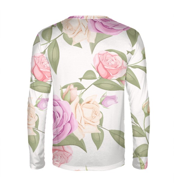 Мужской лонгслив с притом Rose pattern цвета Белый Мужской лонгслив с изображением Rose pattern цвета Белый
