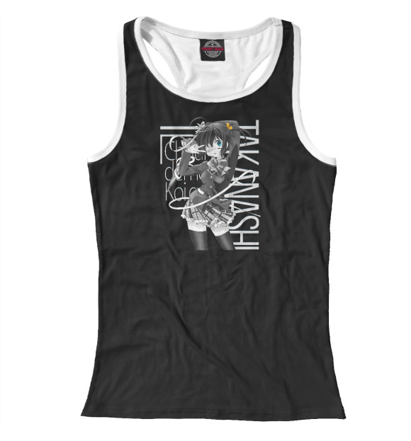 Женская майка-борцовка с притом Рика Таканаши цвета Белый Женская майка-борцовка с изображением Рика Таканаши цвета Белый