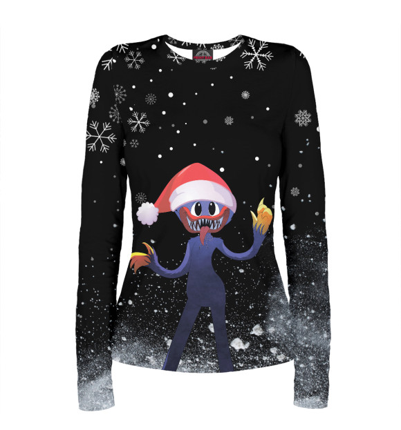 Женский лонгслив с изображением Poppy Playtime цвета Белый