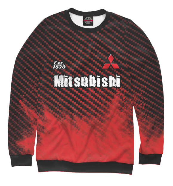 Мужской свитшот с изображением Mitsubishi | Mitsubishi цвета Белый
