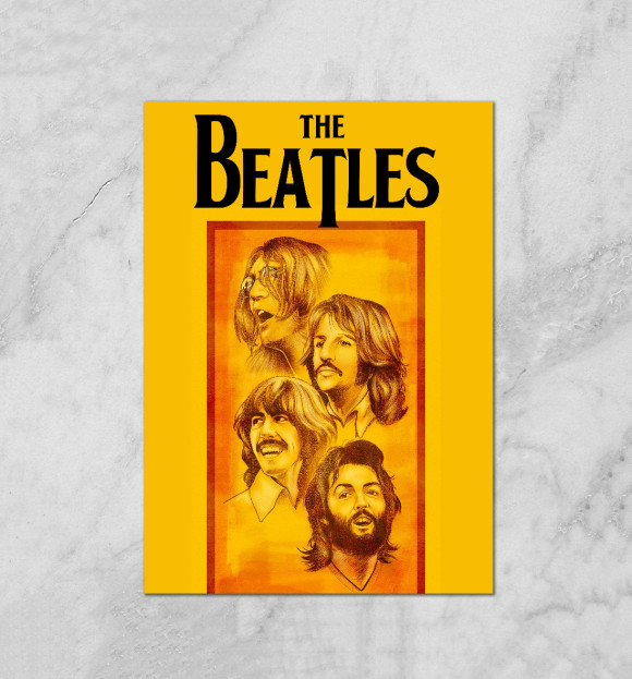 Плакат с притом The Beatles цвета Белый Плакат с изображением The Beatles цвета Белый