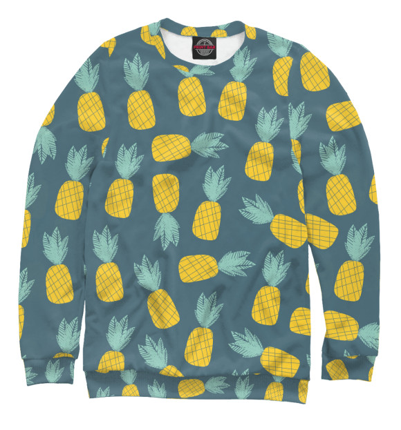 Свитшот для мальчиков с изображением Желтый ананас цвета Белый