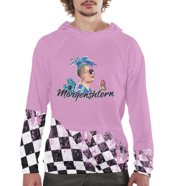 Мужское худи с изображением Моргенштерн цвета Белый