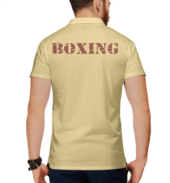 Мужское поло с изображением Boxing Ccub цвета Белый