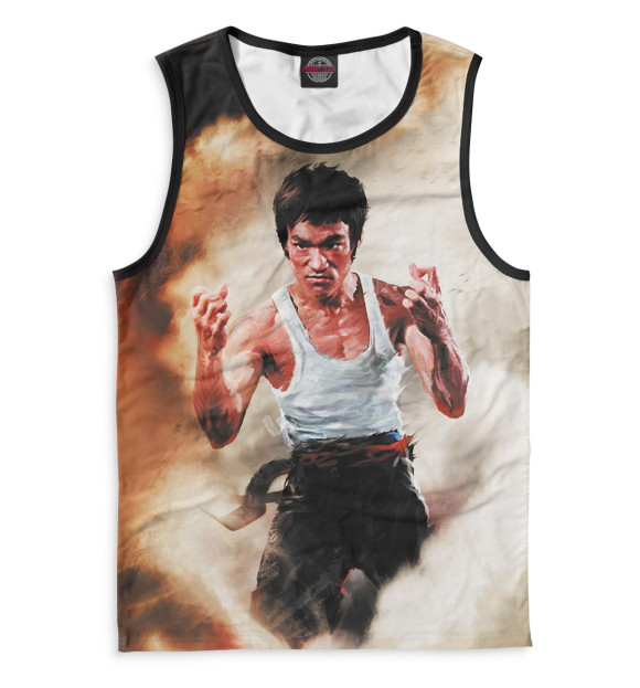 Мужская майка с изображением Брюс Ли цвета Белый