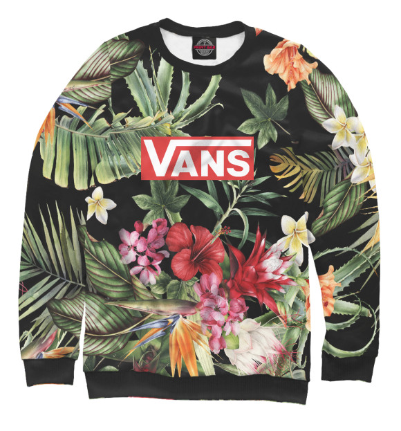Женский свитшот с изображением VANS Tropical цвета Белый