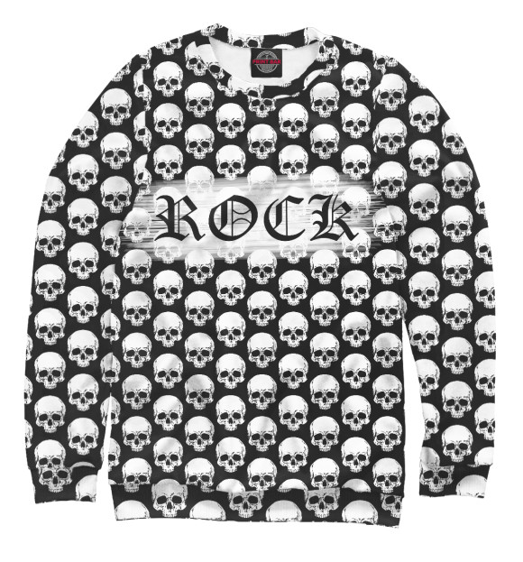 Свитшот для мальчиков с изображением Rock Rules цвета Белый