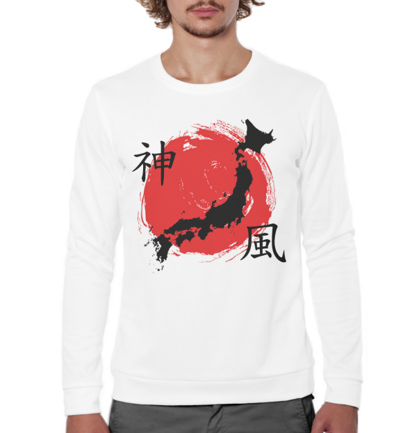 Мужской свитшот с изображением Япония цвета Белый