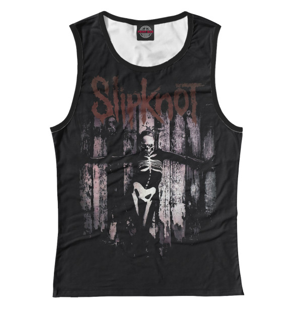 Майка для девочки с притом Slipknot цвета Белый Майка для девочки с изображением Slipknot цвета Белый