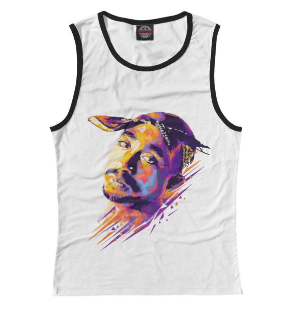 Майка для девочки с изображением 2Pac цвета Белый