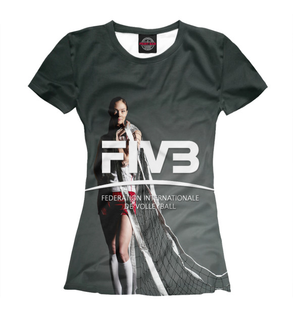 Женская футболка с изображением FIVB, Federation Internationale de Volleibal цвета Белый