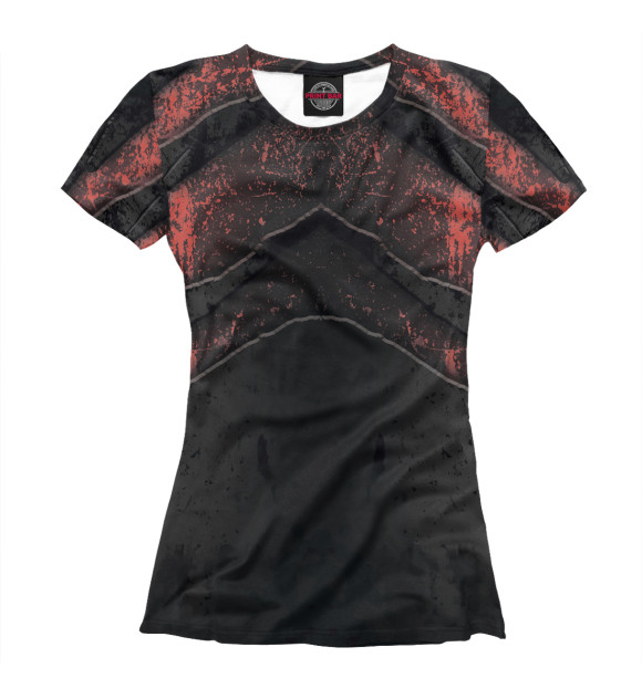 Женская футболка с изображением Black & Red Metal цвета Белый