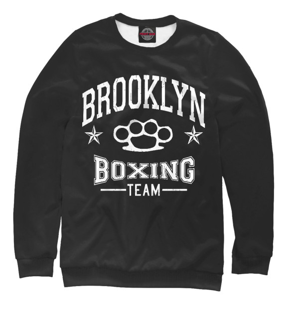 Свитшот для девочек с изображением Brooklyn Boxing Team цвета Белый