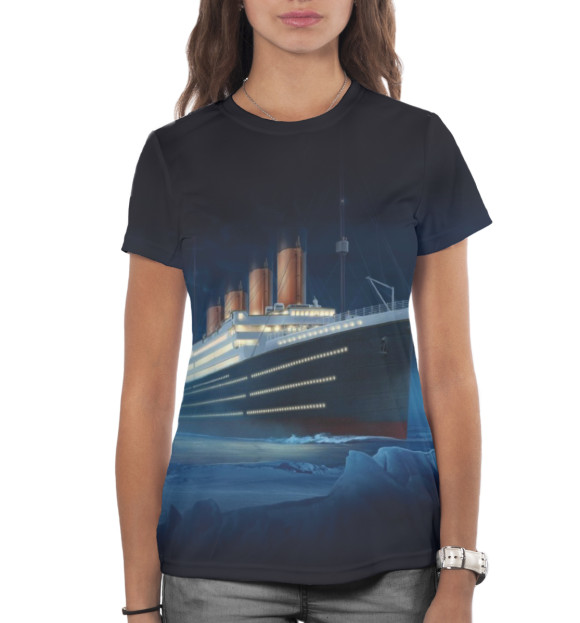 Женская футболка с изображением Титаник цвета Белый