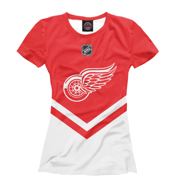 Женская футболка с изображением Detroit Red Wings цвета Белый