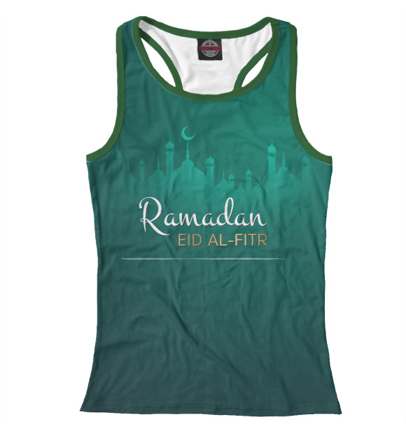 Женская майка-борцовка с изображением Ramadan цвета Белый