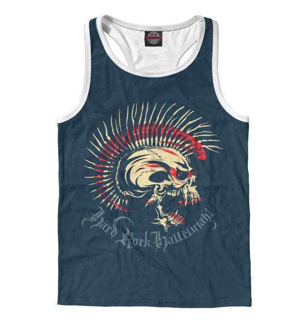 Мужская майка-борцовка с изображением Hard Rock цвета Белый